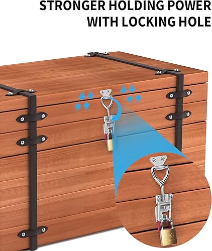 Miniatura 6 de Abrazadera de pestillo de palanca de alta resistencia 4003, pestillo de abrazadera de palanca ajustable grande con orificio de bloqueo, 1320 libras