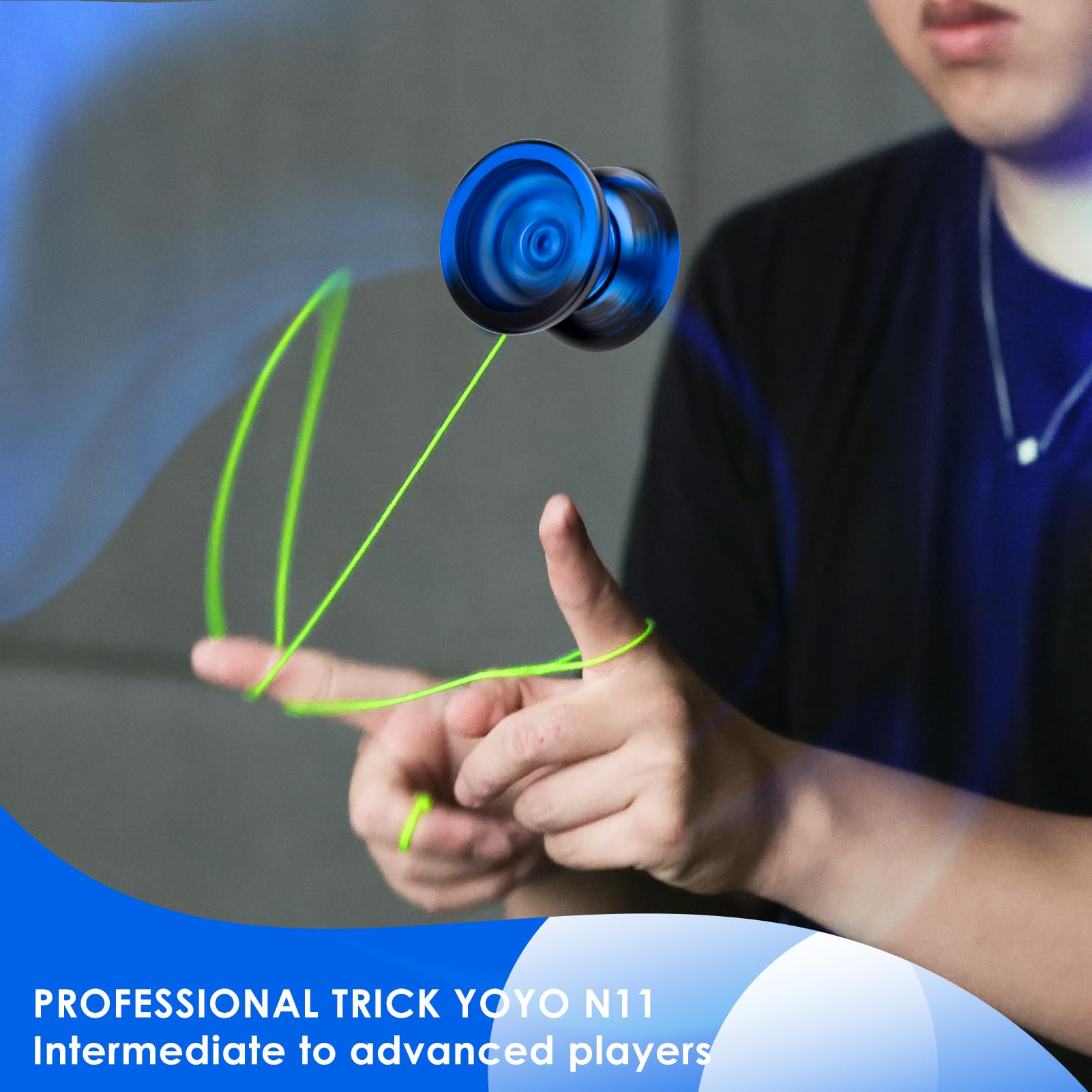 MAGICYOYO Pro Yoyo 2 Pack, Responsive Yoyo for Kids Beginner, Metal Yoyo N11 and Plastic Yoyo K1, Dual Purpose Yoyo Replacement Unresponsive Yoyo Bearing for Advanced with Yoyo Case + 12 Yoyo Strings