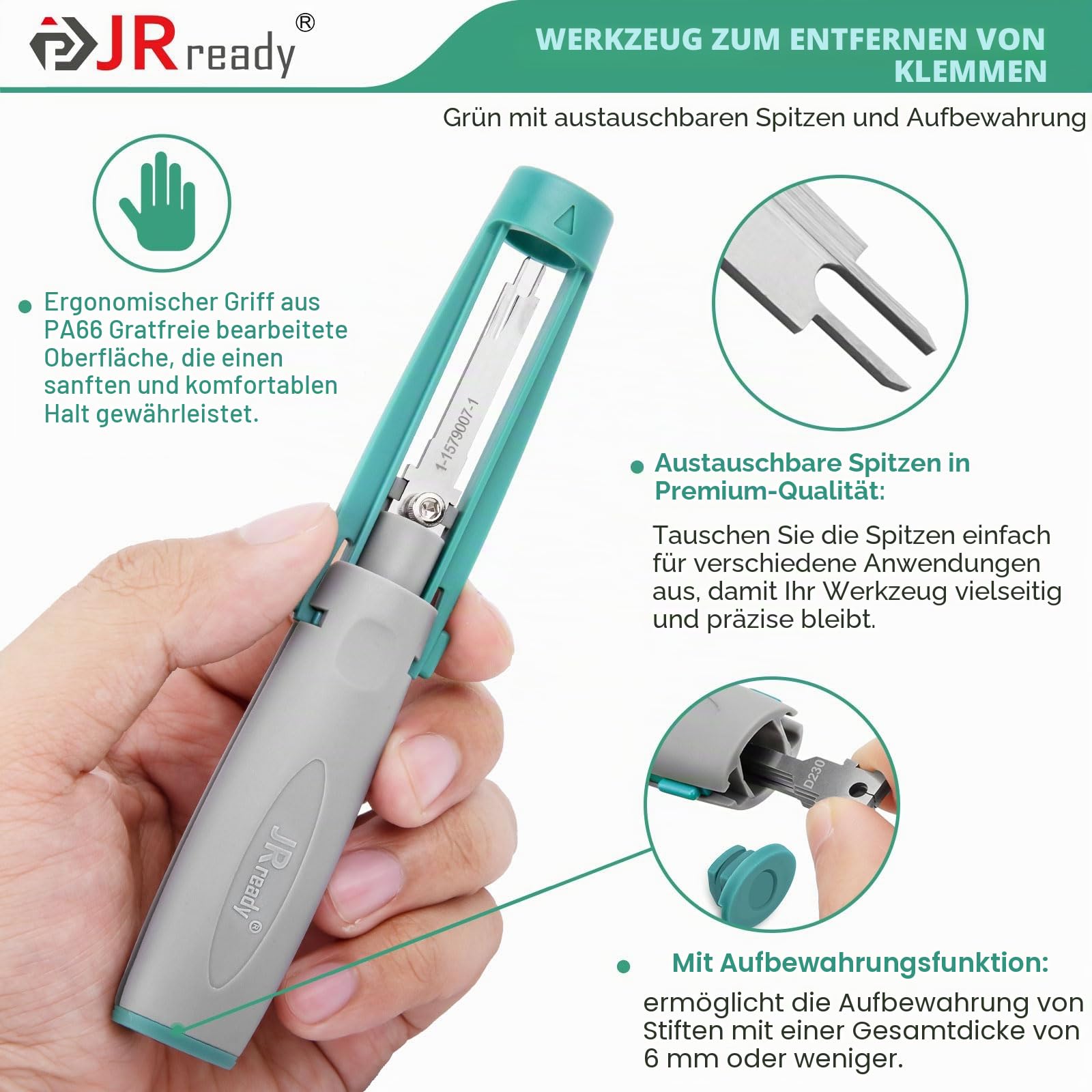 JRready JRconDRK24A20-01 Kit Kabelschuh-Entferner, Pin-Abzieher Terminalstecker Ejector Kit für Anschlüsse von Nutzfahrzeugen und Industriefahrzeugen, kompatibel mit AMP/DT/Metri-Pack