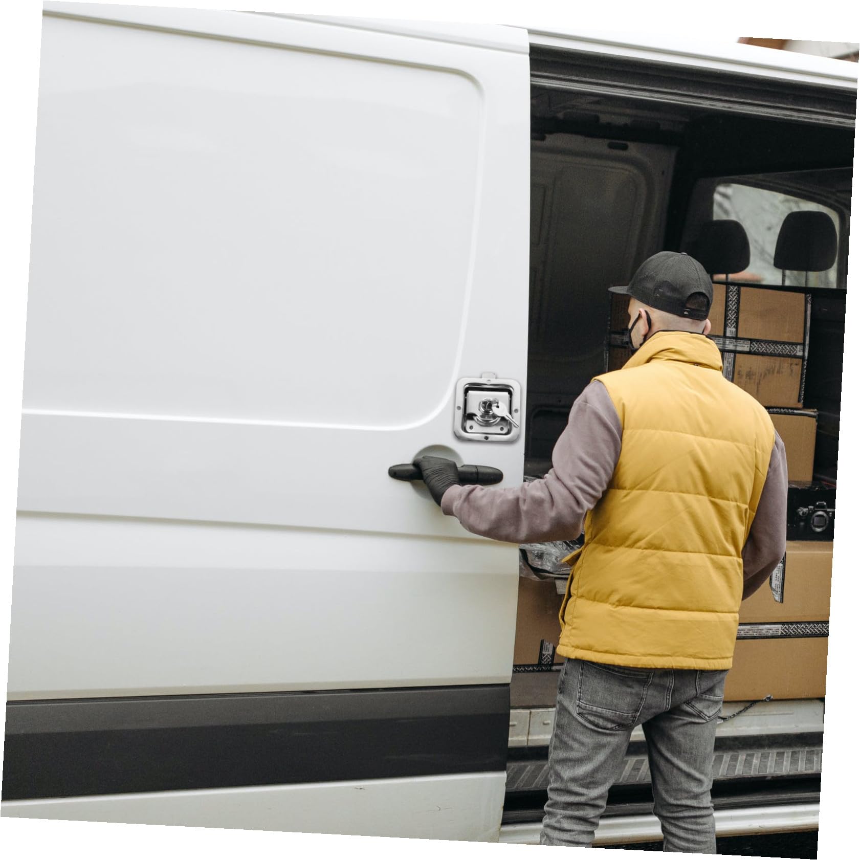 Cerradura de Placa de Acero Inoxidable para Autocaravana, 1 Juego