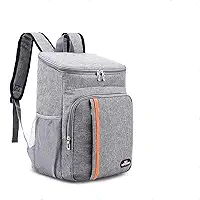 Mochila Térmica Impermeável 30L, Cinza com Detalhes Laranja, Alças Acolchoadas Ajustáveis, Conservação até 16h, Bolsos Organizadores, Ideal para Praia Viagem Piquenique Trekking (Cinza)