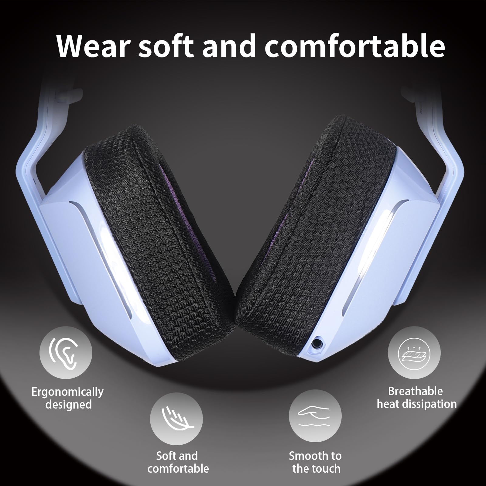 Cuscinetti di ricambio in rete traspirante per cuffie LOGITECH G733 - Nero/Viola