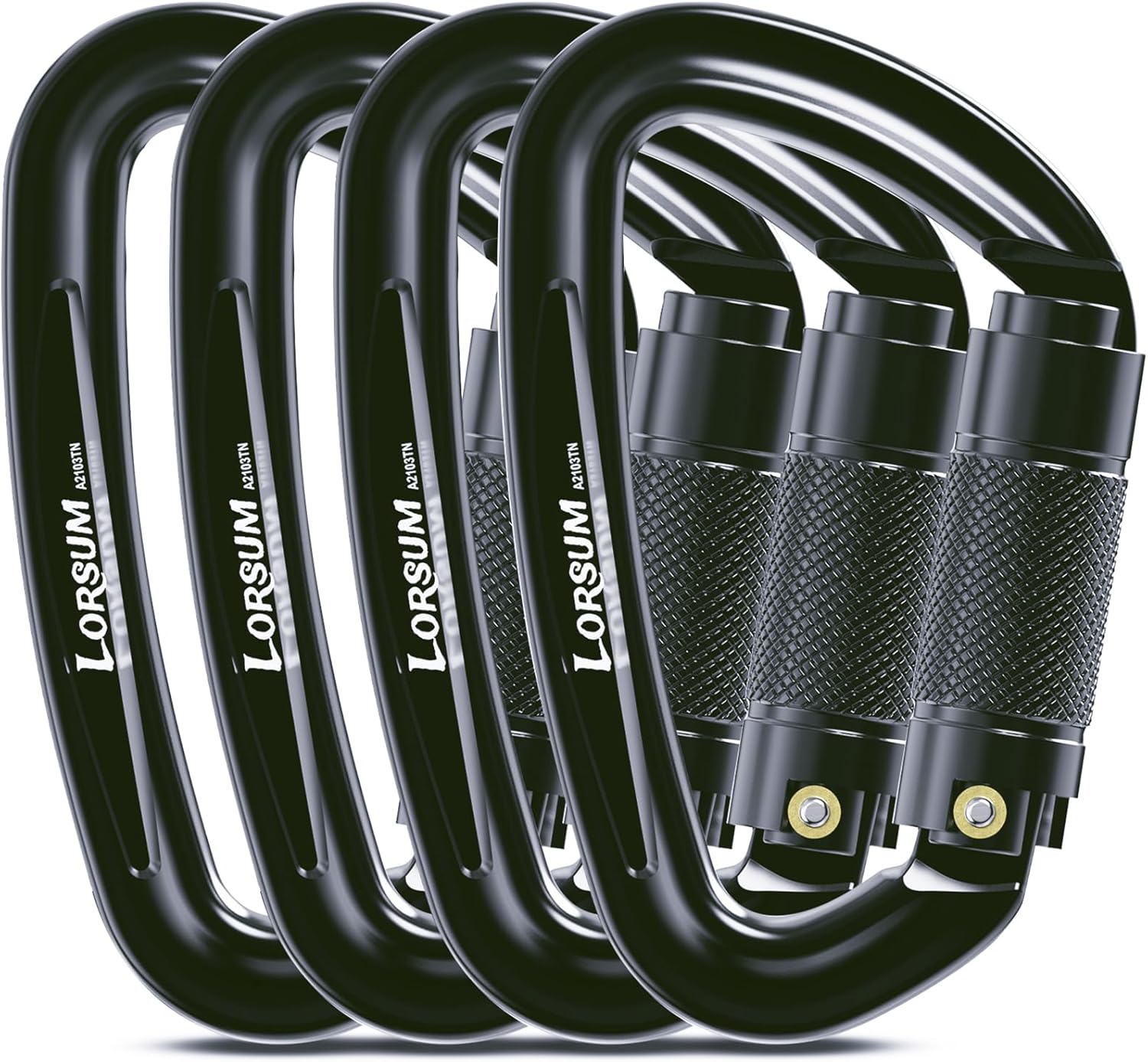 4" Auto Locking Climbing Carabiner, 26KN/ 5728lbs Large Carabiner Clips, UIAA Certified Heavy Duty Caribbean Clips for Rock Climbing, Camping, Hammock, Rescue, D Shaped Twist Lock