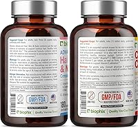 Vista 9 de Complejo para el cabello, piel y uñas, 180 cápsulas con 10000 mcg de biotina, sin vitamina C-1000, 30 tabletas, multivitamínico que apoya las uñas