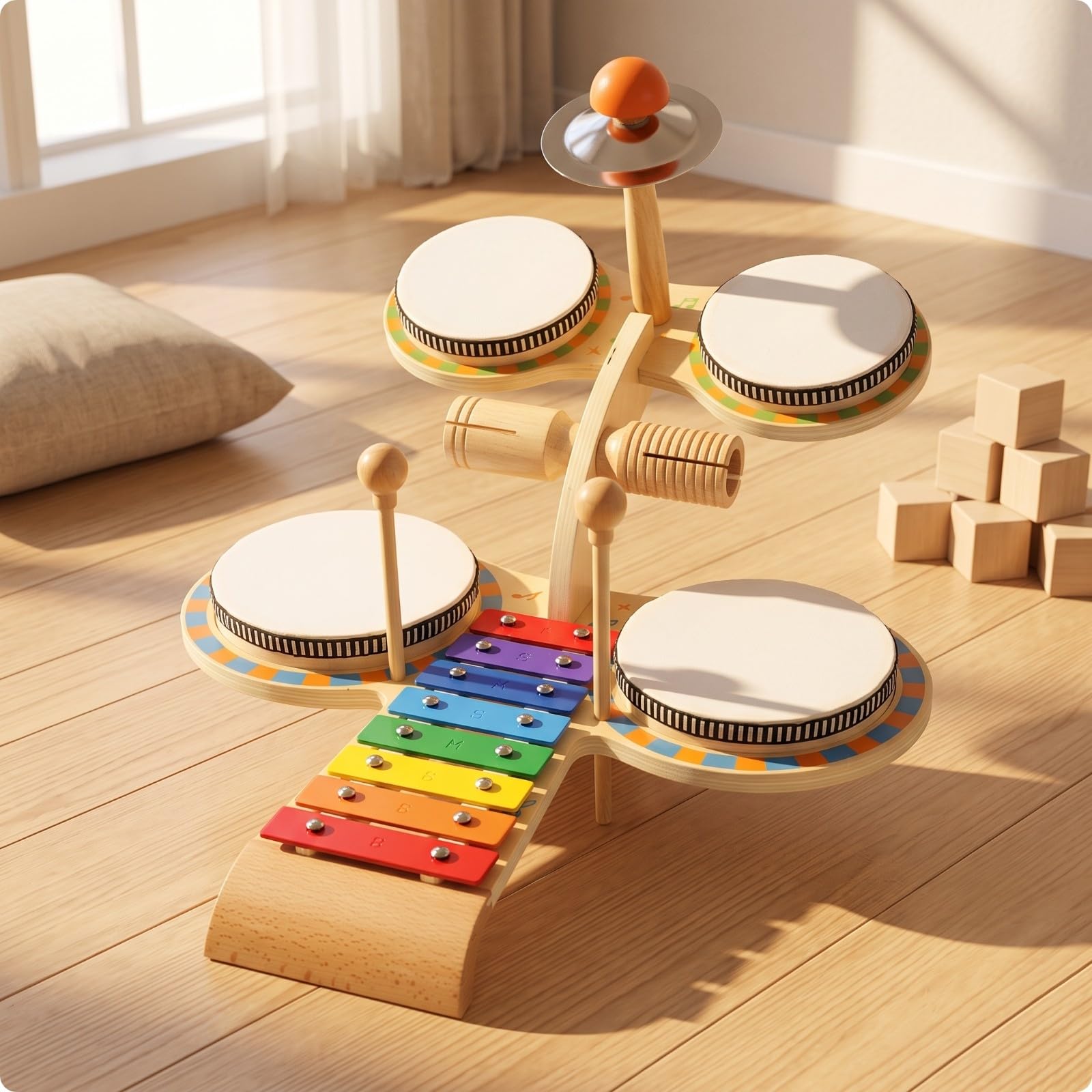 Xylophone Multifonction | en Bois, J Percuion Xylophone, Non Toxique, pr Crèche , Style A