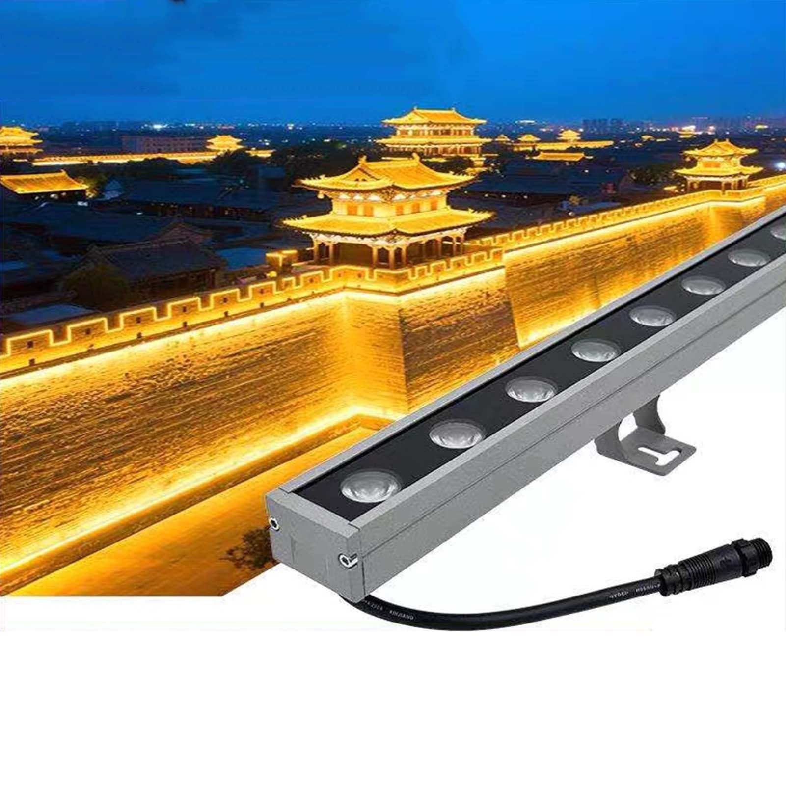 Luces LED Exteriores Tipo Lavapared - Barra LED De 24 V, Tira De Iluminación Lineal De Luz Diurna De 5000 K, Foco LED Rectangular Impermeable IP65(Red,12W(DC24V))