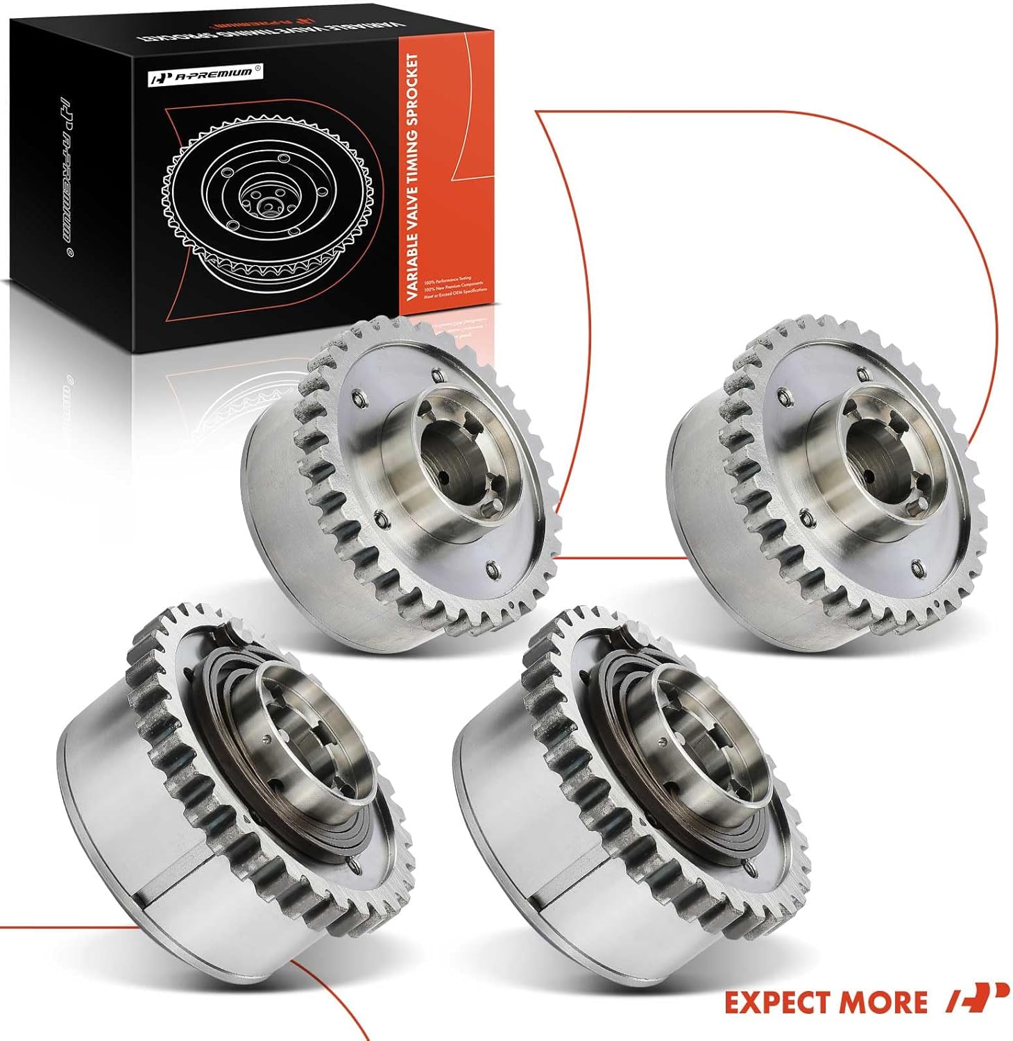 A-Premium 4PCS Intake & Exhaust Variable Valve Timing (VVT) Sprocket Gear Camshaft Adjuster Compatible with Ram 1500 & Jeep Grand Cherokee, Wrangler & Dodge Caravan, Charger, Journey & Chrysler 200