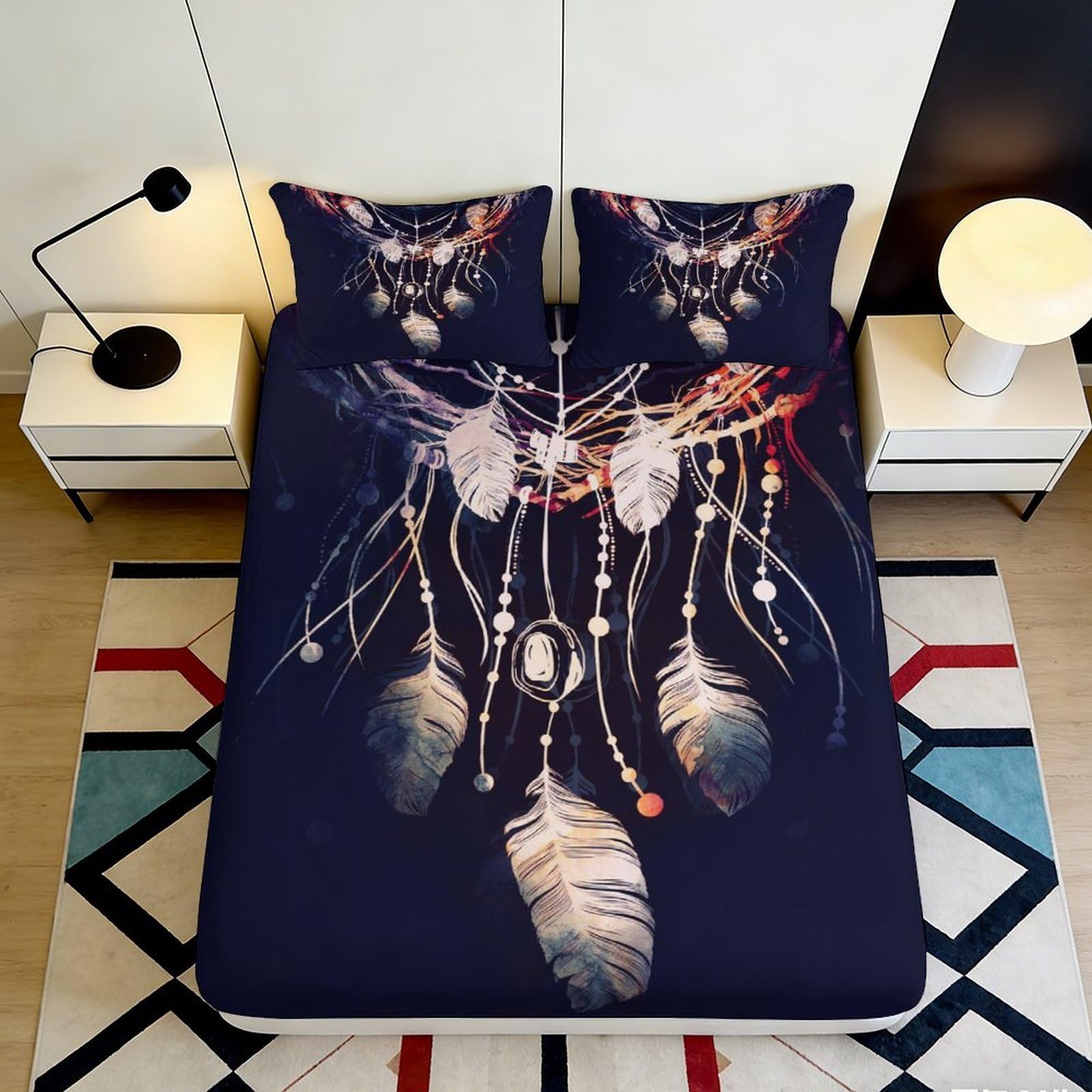 3D Printed Snow Leopard Fitted Sheet Microfiber Deep Pocket Bedroom Bedding Animal Mattress Fitted Cover Non-Slip Wrap for Adults 120x200x25cm