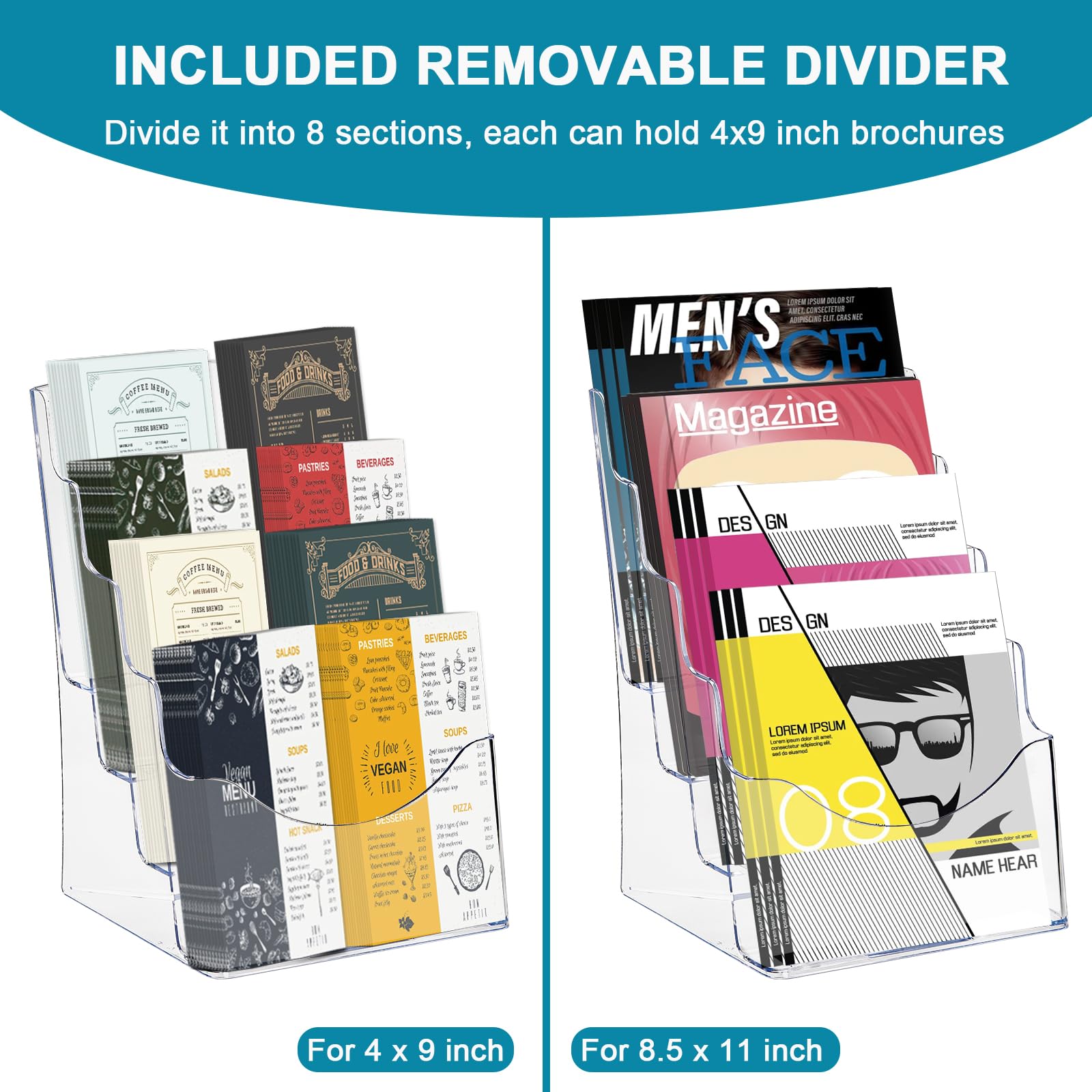 Pamfletten, Acryl Display Brochure Houder, Organizer Clear voor