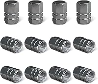 Vista 7 de Ziciner 8 PCS Tapas de Vástago de Válvula de Neumático de Coche, Cubiertas de Válvula de Rueda de Aleación de Aluminio con Anillo O de Goma, Juego