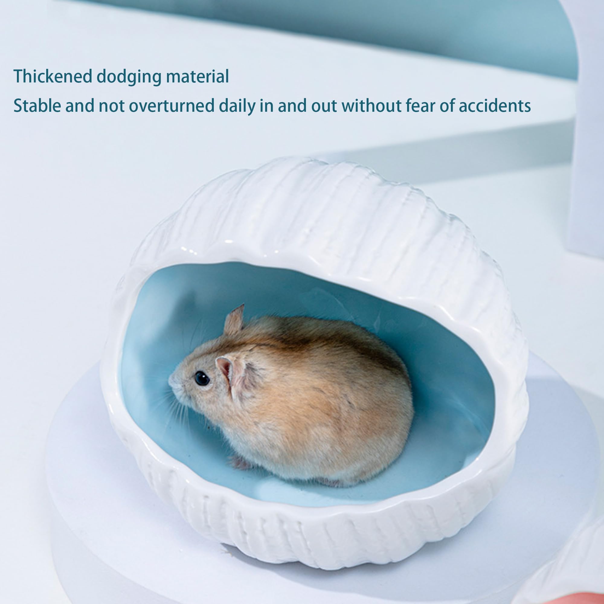 Chinchilla Hide Ceramic Hamster Hideout House - Cyan Bear-Shaped Small ...