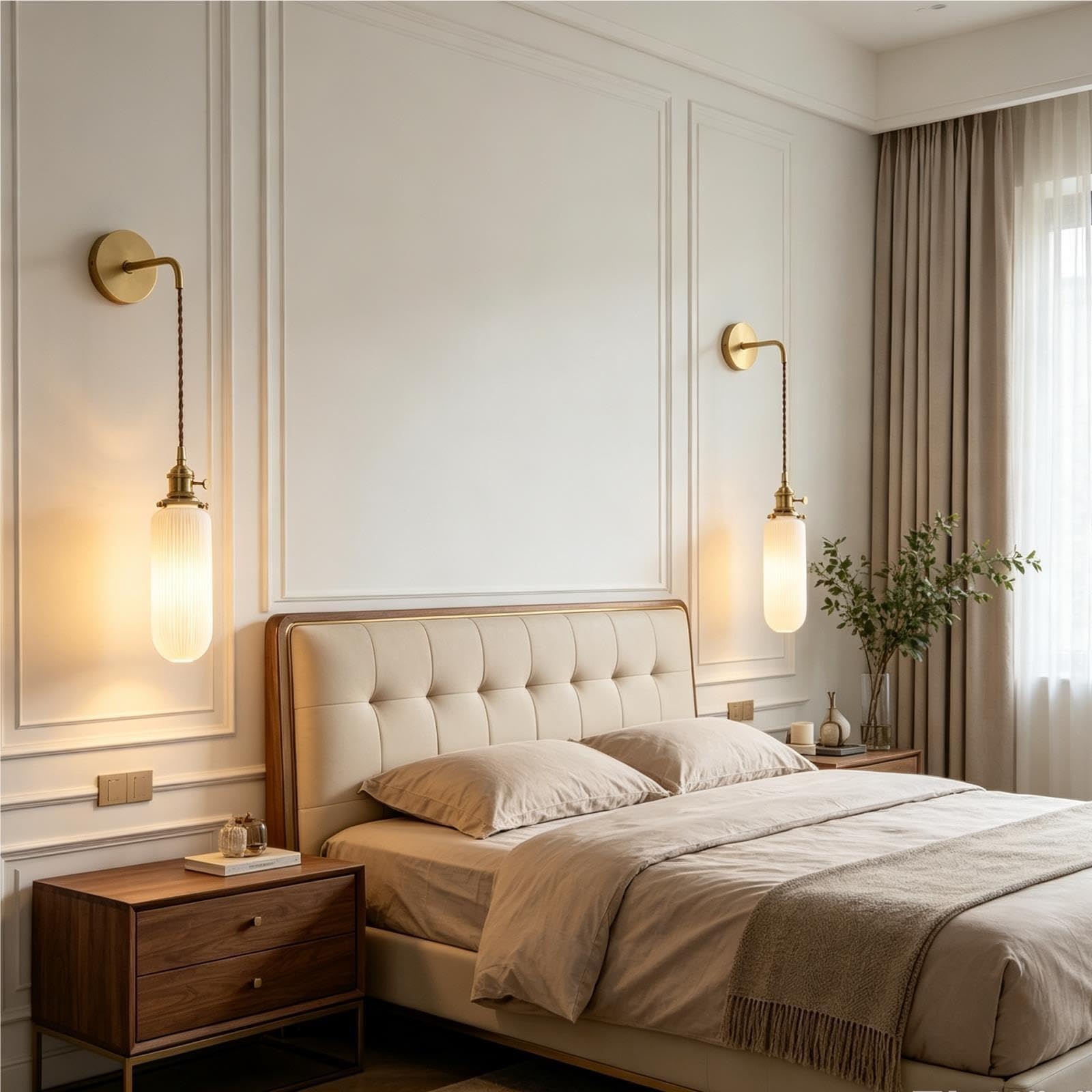 Sconce decorata in ceramica a righe retrò nordica