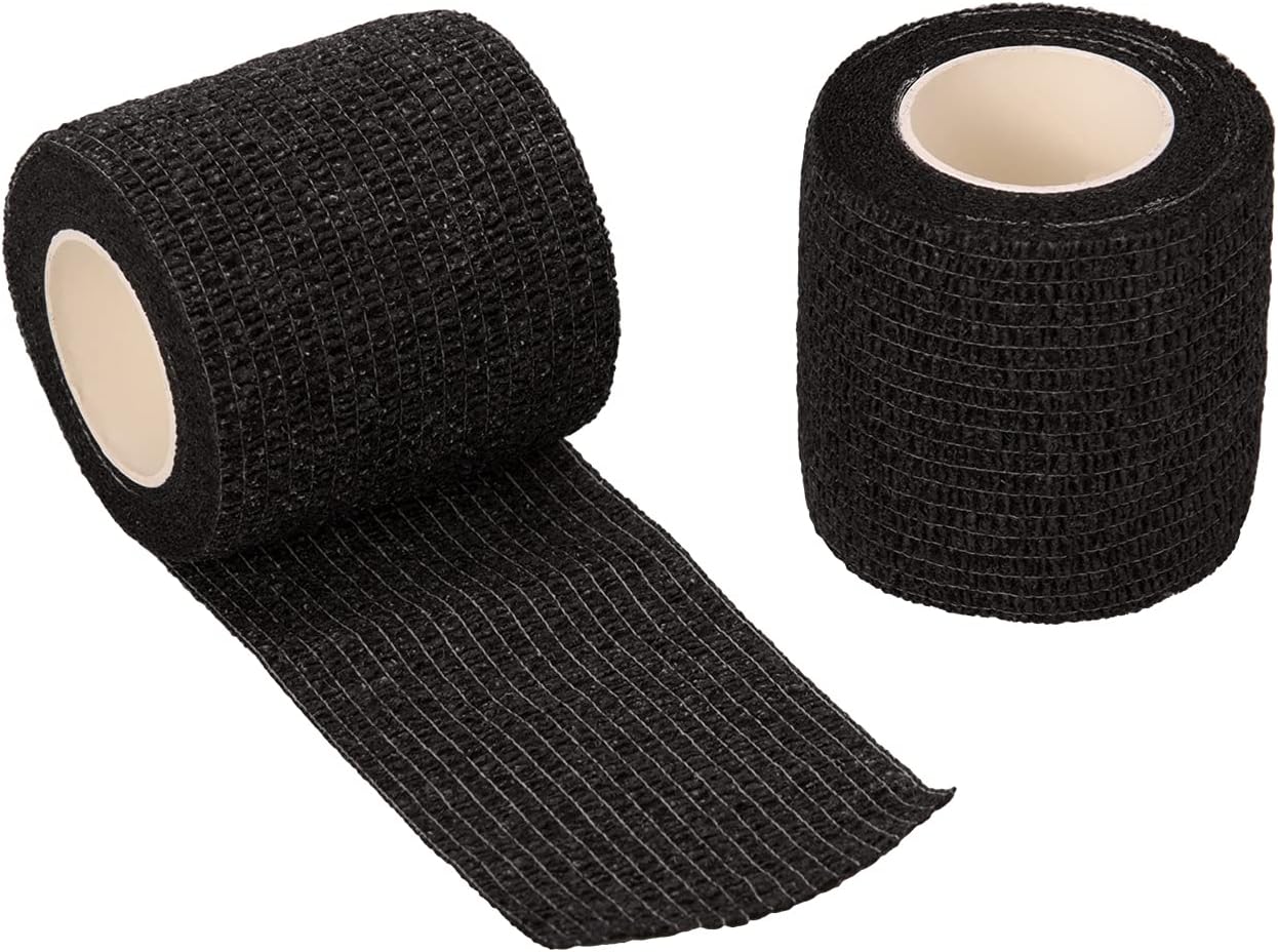 VOMONO 3 Pieces Tattoo Grip Needle Wrap Tape, Black, Medical, Adult, Tattoo Accessory, 3 Count (Pack of 1) - Image 3