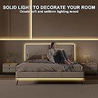 Vista 6 de 16.4ft COB Led Strip Light with Remote, 2700K Ra93+ Dimmable Bright Warm White Led COB Strip Light, White Led Strip Light for Mirror, Stair