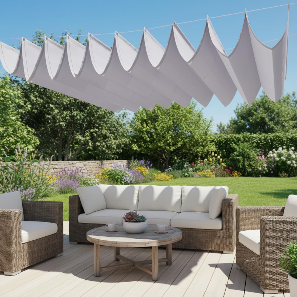 Tissu d'auvent pour balcon et patio pare-soleil rétractable 1x2m