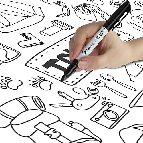 Miniatura 7 de Marcadores permanentes, 80 marcadores permanentes negros, punta fina, marcadores impermeables y a prueba de manchas, secado rápido, suministros de