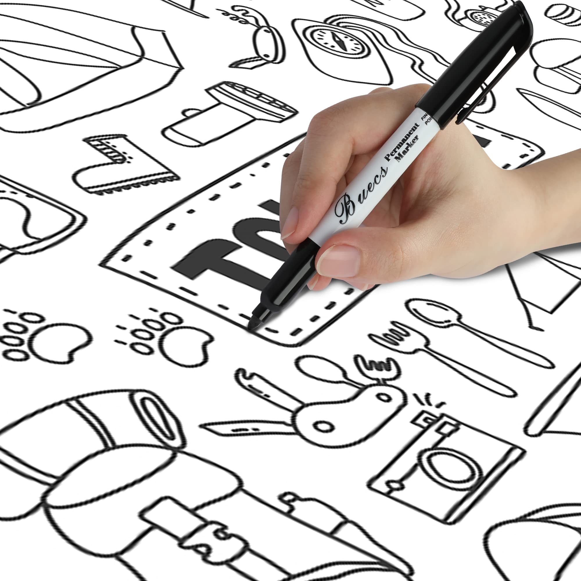 Permanent Markers 80 Count Black Permanent Markers Fine Point Waterproof Smear Proof Markers Quick Drying Office Supplies for — view 7