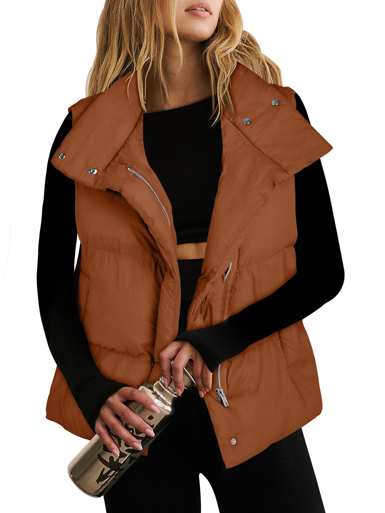anrabess Women Puffer Vest Sleeveless Zip Up Stand Collar Quilted Lightweight Jacket Winter Warm Puffer Padded Down Outerwear-picture-32