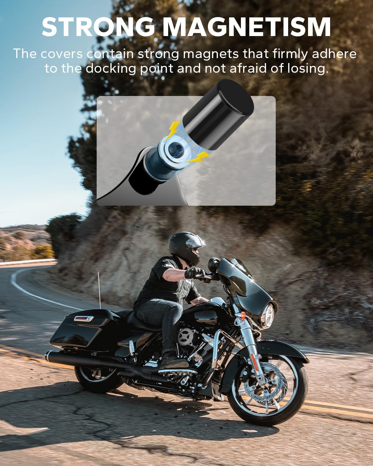 Amazicha Black Docking Hardware Covers Kit Compatible for Harley Davidson Touring Street Glide, Electra Glide, Road Glide, Road King 2009-later