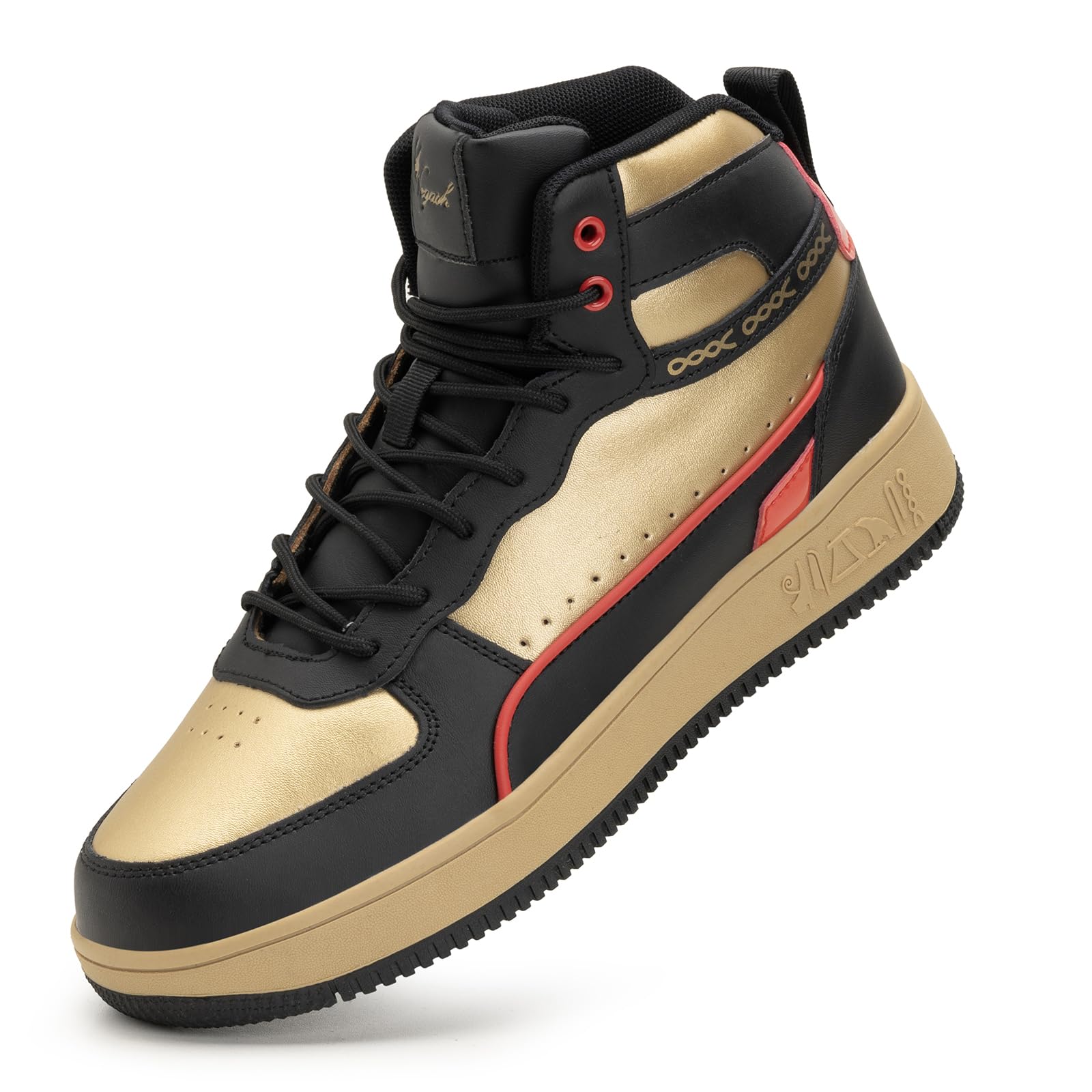 Negash High Top Sneakers for Men - Fashionable and Durable Mens Casual High-Top Sneakers with Premium Leather, Ankle Support for On & Off