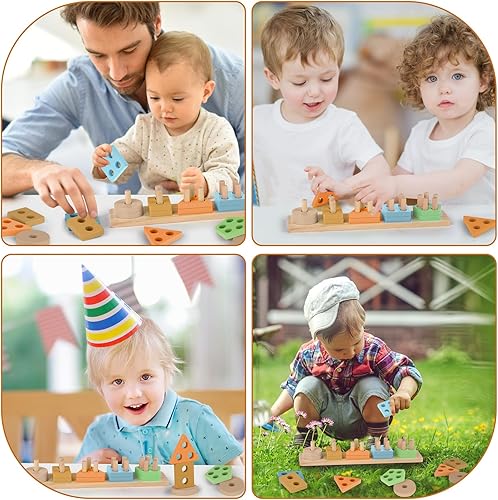 Miniatura 9 de Juguetes Montessori para niños y niñas de 1, 2 y 3 años, juguetes sensoriales para niños pequeños, juguetes de clasificación y apilamiento de