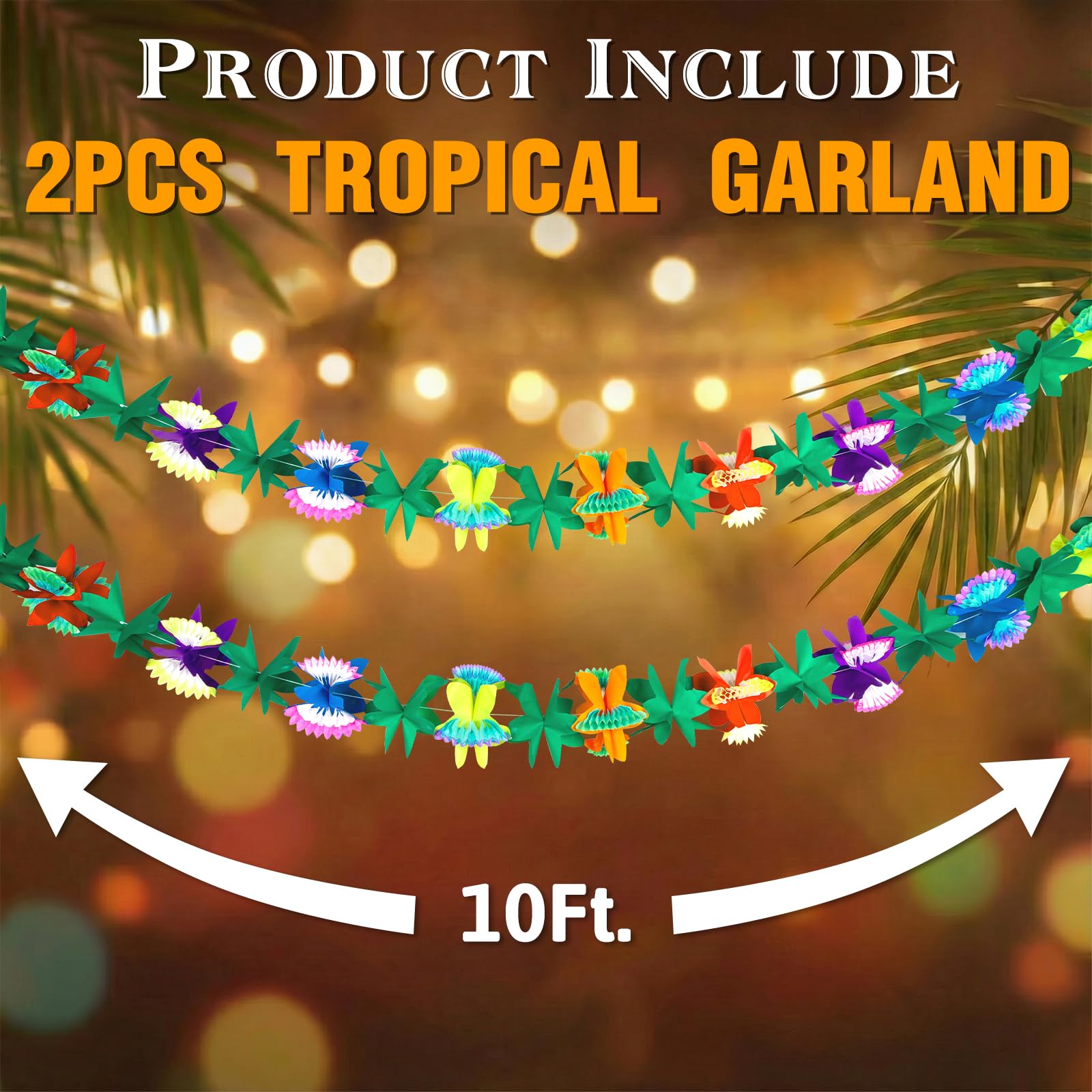 Tropical Garland Party Decorations - 20ft Summer Banner -7
