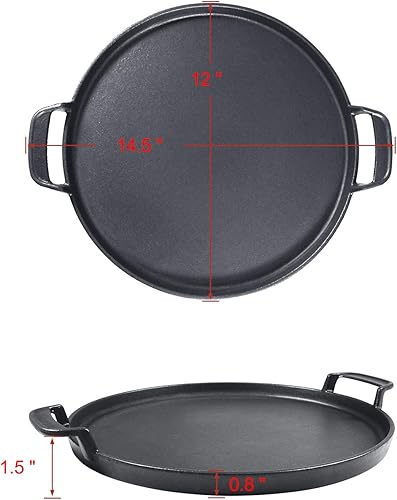 Miniatura 4 de Hisencn 7421 Gourmet BBQ System Plancha para parrilla Weber de carbón de 22 12 pulgadas, sartén de hierro fundido de 12 pulgadas para Weber Original