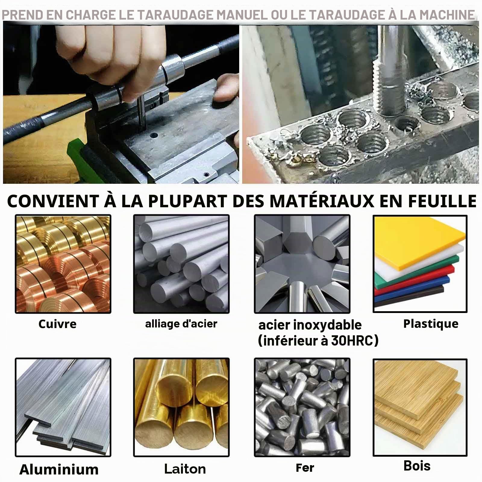 ATOPLEE Taraud à filetage métrique, HSS à filetage droit (M22 x 1,5)