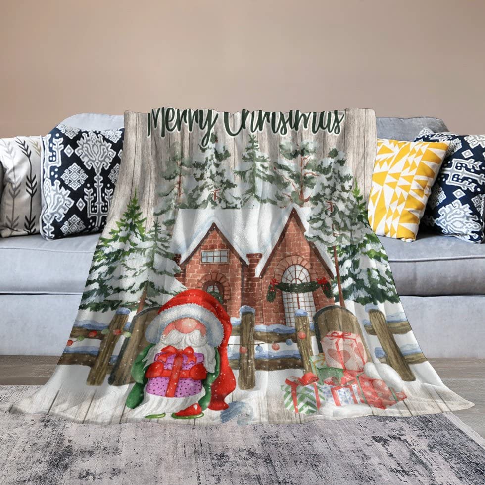 Couverture en flanelle plaid de Noël imprimé nain 130x150 - 7