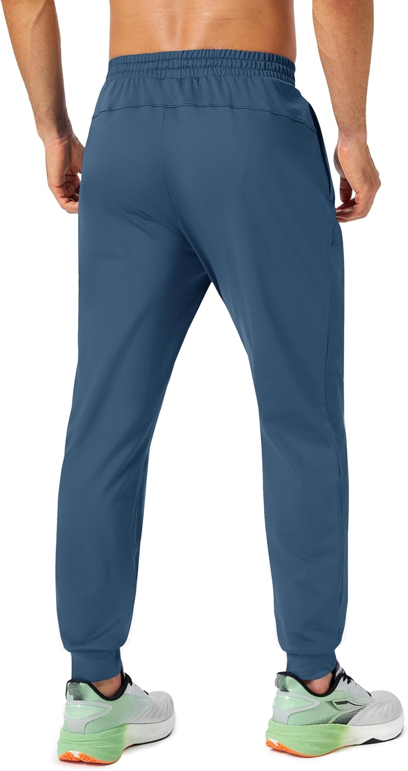 MAGCOMSEN Men's Fleece Lined Winter Warm Pants Water Resistant Active Running Gym Joggers Sweatpants with Zipper Pockets - Image 3