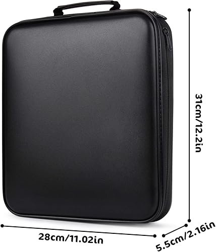Miniatura 3 de Estuche de almacenamiento de DVD carpeta protectora de DVD, organizador de DVD portátil, cartera de CD para 160 discos, funda de plástico duro para