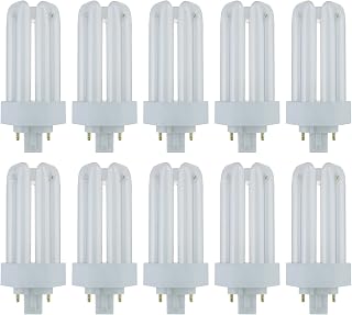 Sunlite PLT18/E/SP27K/10PK 2700K Warm White Fluorescent 18W PLD Triple U-Shaped Twin Tube CFL Bulbs with 4-Pin GX24Q-2 Base (10 Pack)
