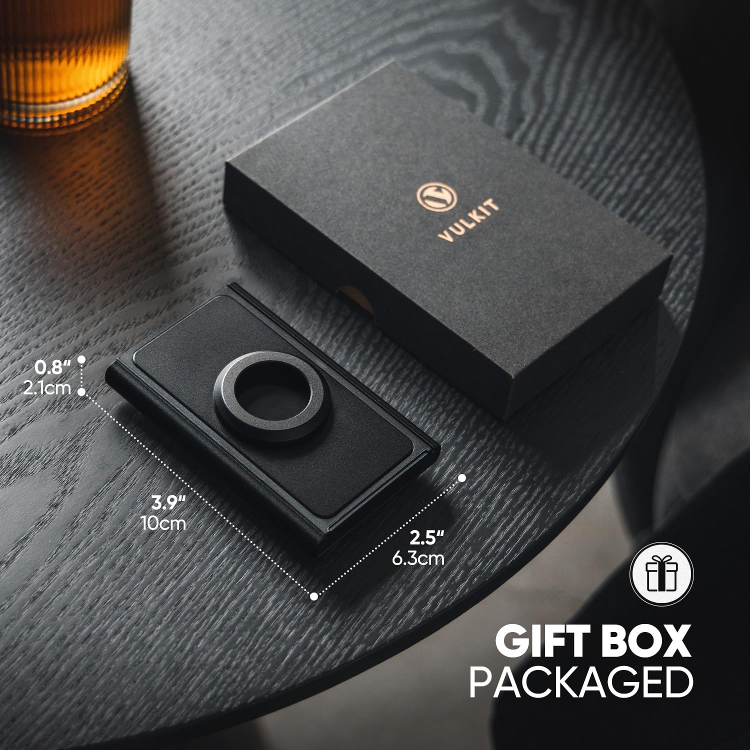 VULKIT Pop Up Wallet with Money Clip and Airtag Holder, Slim Aluminum Wallet for Men RFID Blocking, Black - Image 6