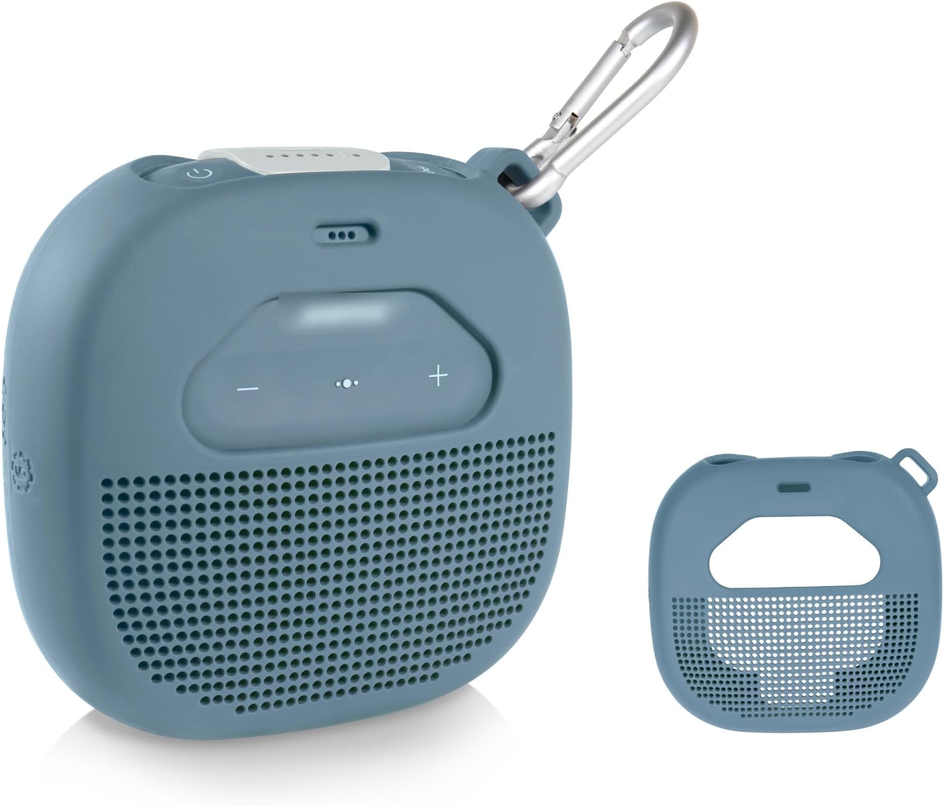 Protective Case for Bose SoundLink Micro Bluetooth Speaker, Distinctive Design with Mesh Pocket for Cables and Other Accessories, Elastic Strap (Stone Blue) to Protect Your Device, WG012299