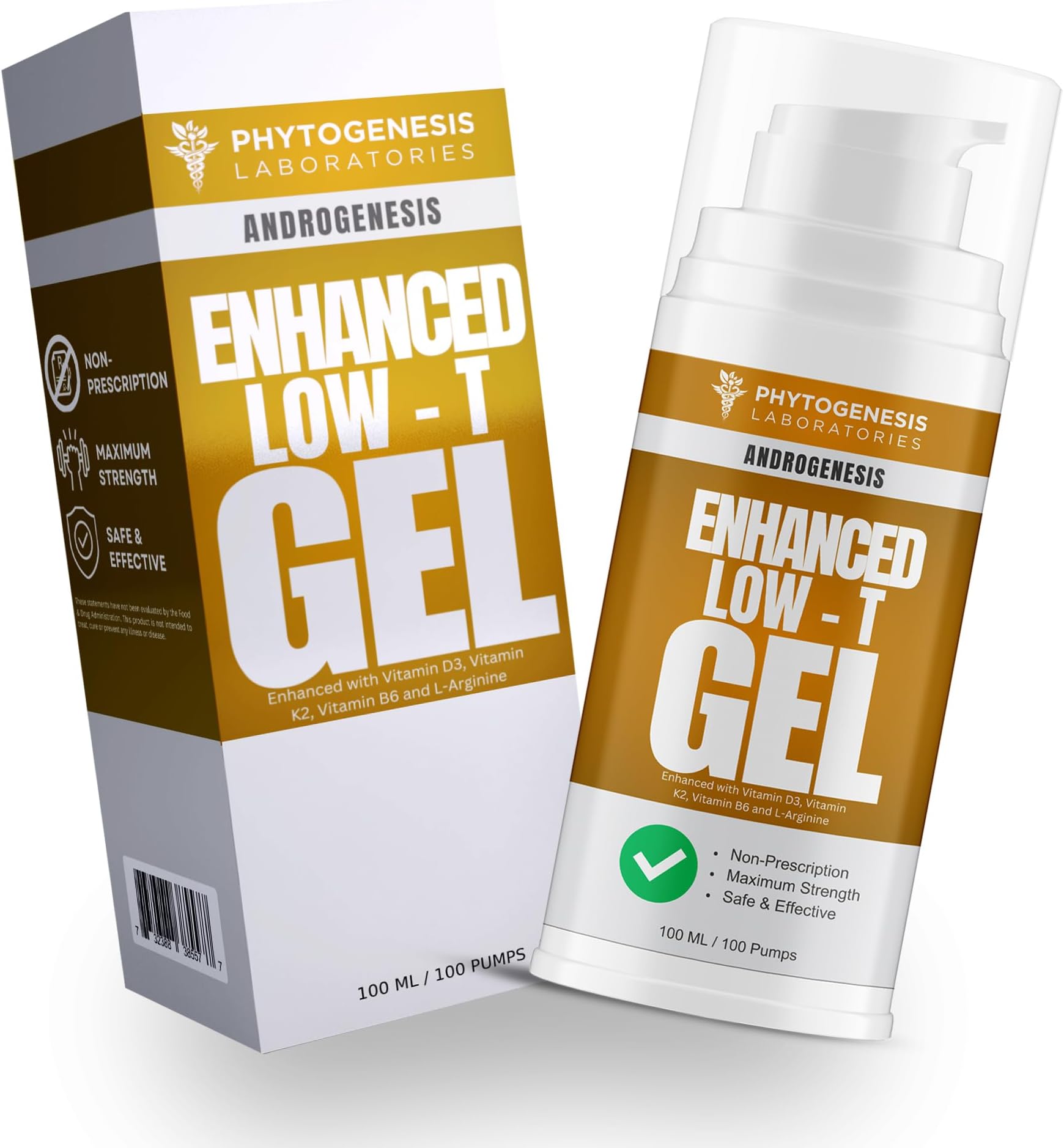 Enhanced Formula – Low T Support Gel – T Booster for Men – Muscle Recovery, Energy Booster, Healthy Aging – Now with Vitamins D3, K2, B6 and L-Arginine