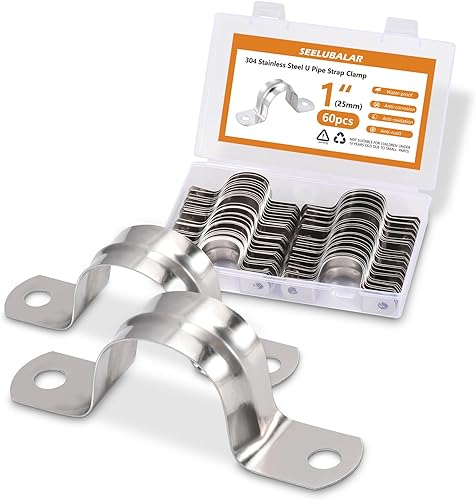 Miniatura 12 de 40 correas de tubo rígido de acero inoxidable M50 para manguera de 2 pulgadas OD, correa de tubo rígida, soporte de cable U de 2 agujeros, clips