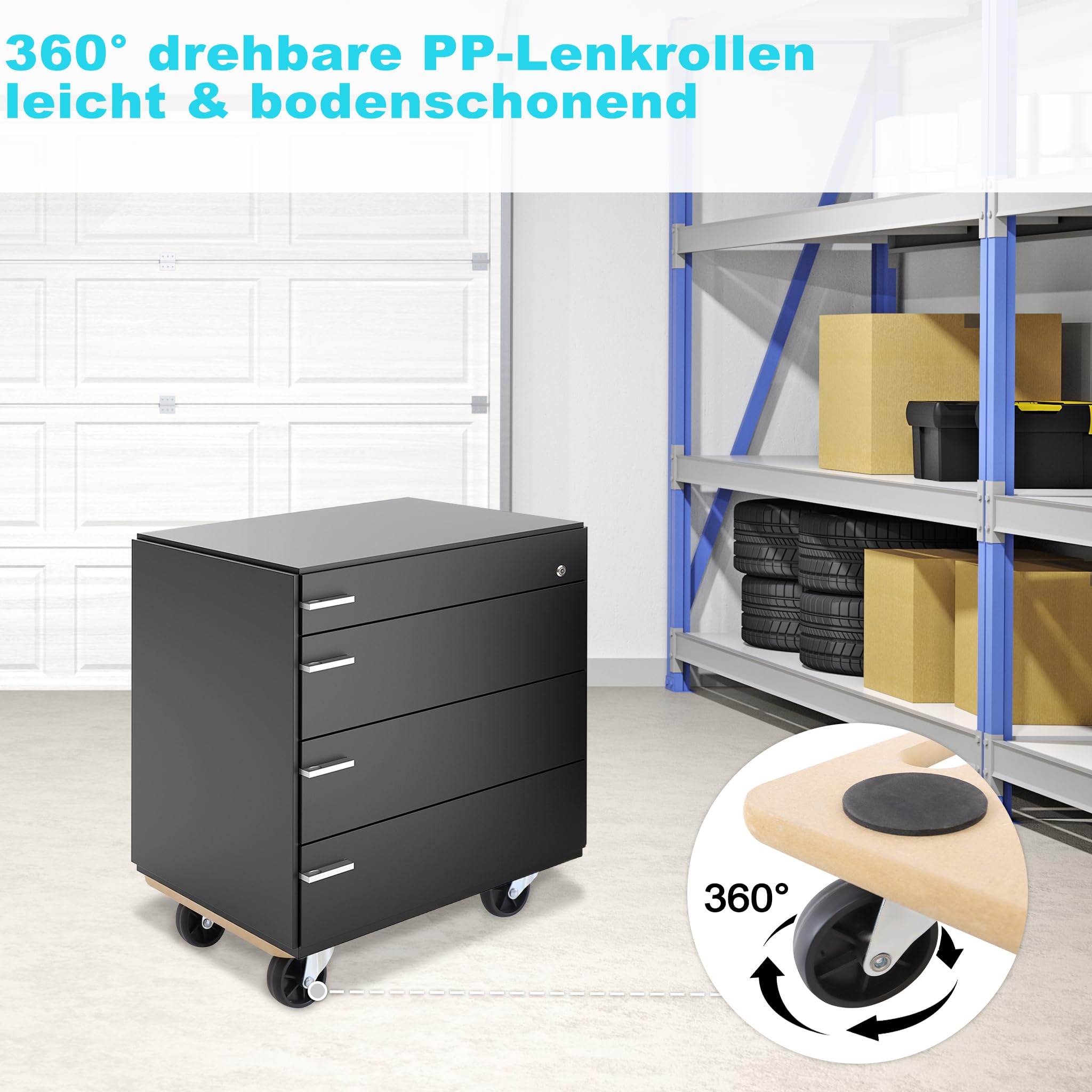 4 Stück Transportroller Rollbrett MDF Möbelroller Transporthilfe Möbel Roller, mit Integrierten Handgriff und Gummipads, bis zu 200 kg Tragkraft