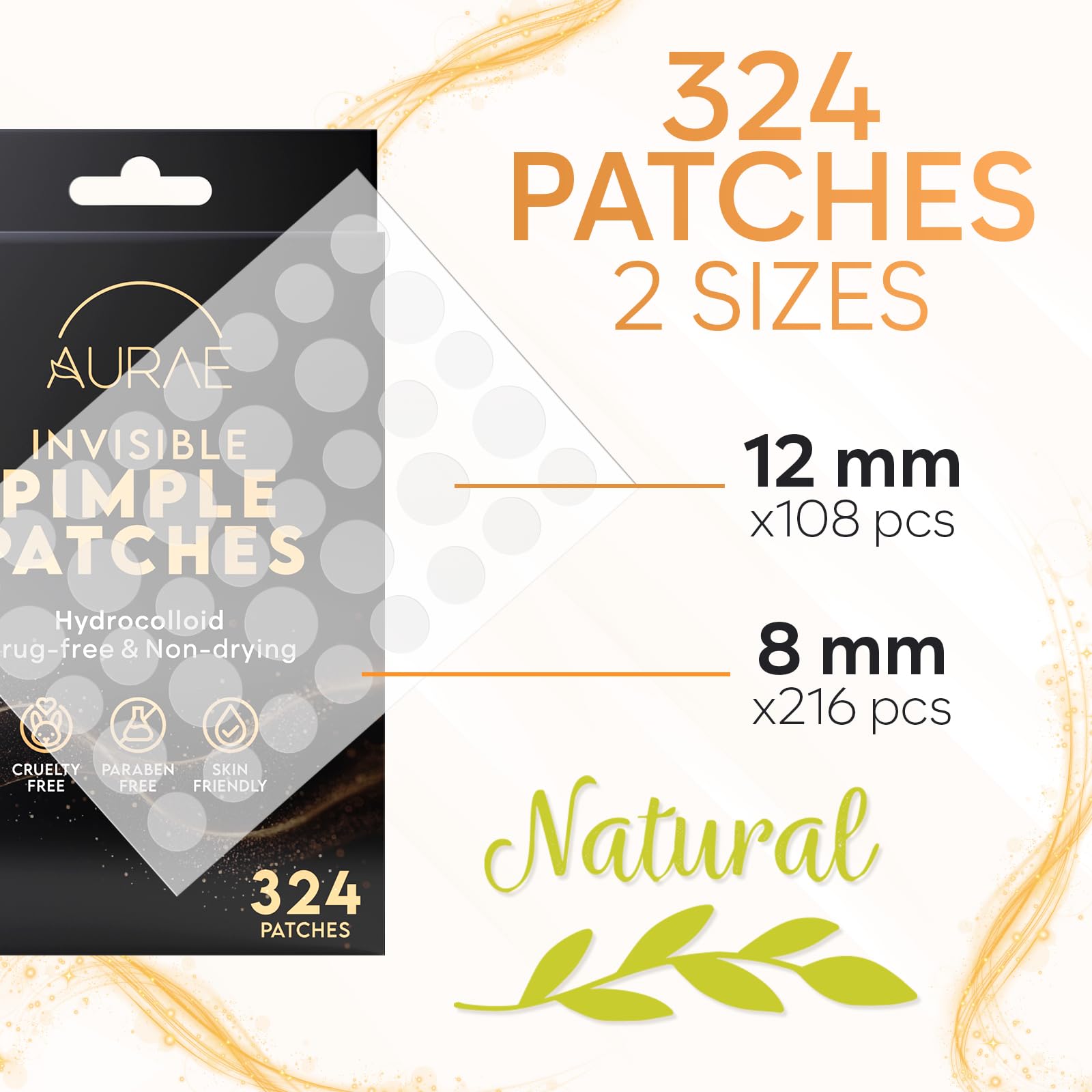 Invisible Pimple Patch Invisible Pryszcze 324 sztuki | Hydrokoloid do plam, plastrów rozmiar S L, skuteczne leczenie, wszechstronne opcje, szybkie wyniki i noc