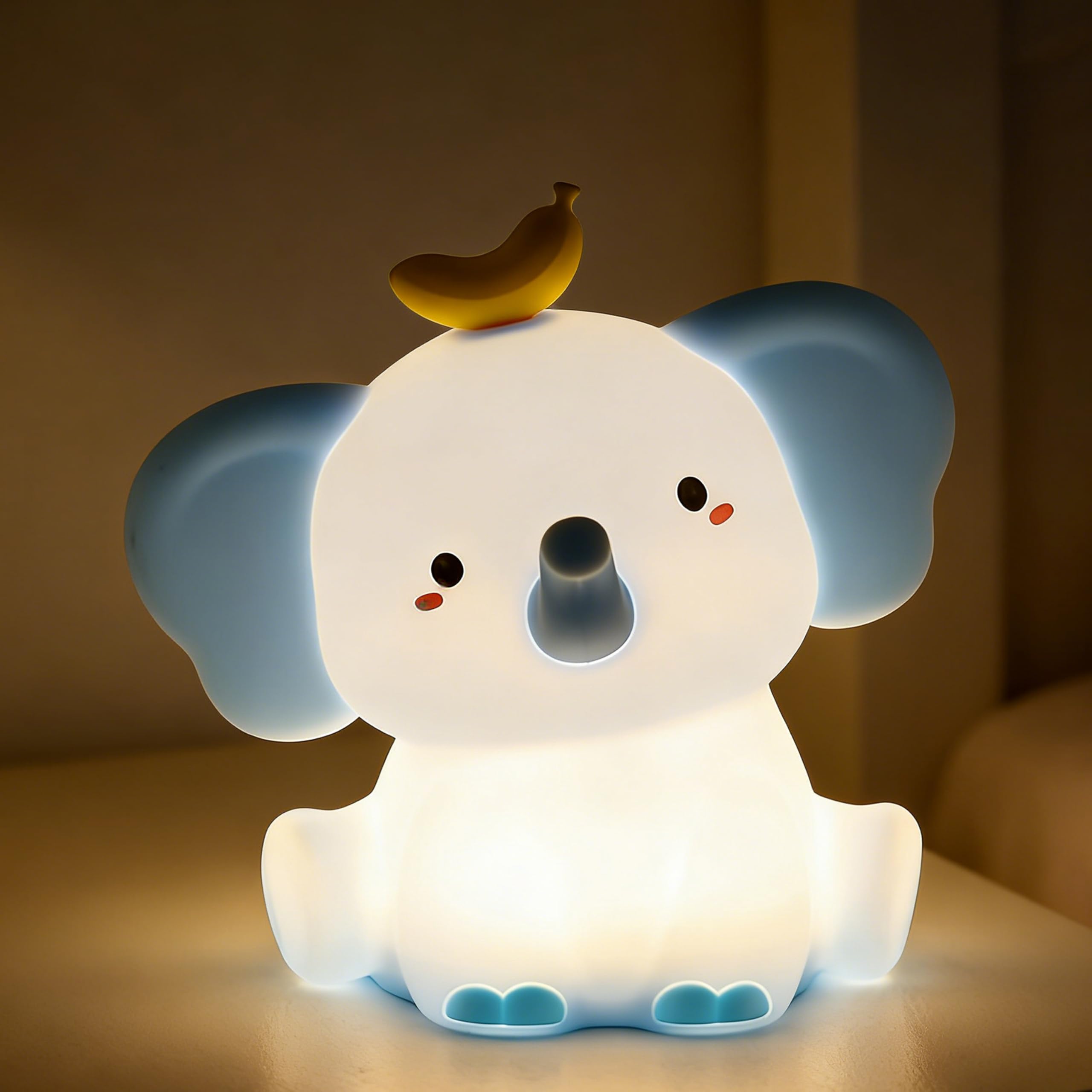 JMG-Myratts Night Light for Kids, Cute Soft Silicone Elephant Lamp, Dimmable Timer Nursery Portable Kawaii Lamps, Bedside Lamp for Baby Toddler Adult[Energy Class G] (Elephant)