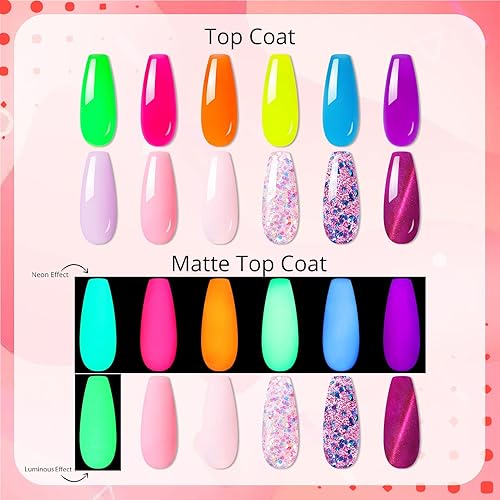 Miniatura 4 de UR SUGAR Juego de 12 esmaltes de uñas de gel de extensión de poli color rosa neón nude, rosa intenso, verde neón, amarillo, naranja, colores