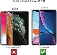 Vista 4 de NEW'C Paquete de 3 protectores de pantalla diseñados para iPhone 11 y iPhone XR (6.1 pulgadas), protección de vidrio templado mejorada, compatible