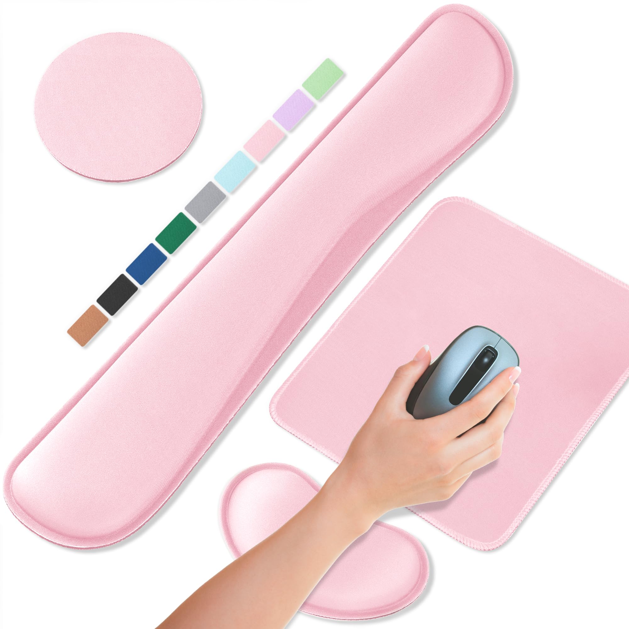 ABRONDA Office Ergonomic Memory Foam Computer Mouse and Keyboard Wrist Rest pad Support Carpal Tunnel, Wrist Rest for Keyboard and Mouse, Wrist Support Set