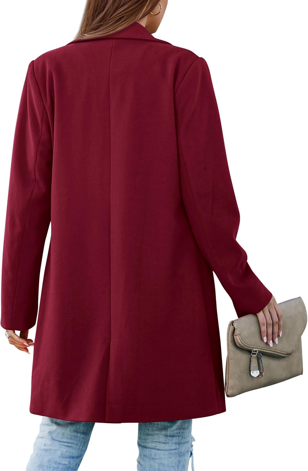 PRETTYGARDEN Women's 2026 Spring Fall Long Blazer Jackets Long Sleeve Lapel Pockets Loose Fit Work Casual Blazers Outerwear - Image 2