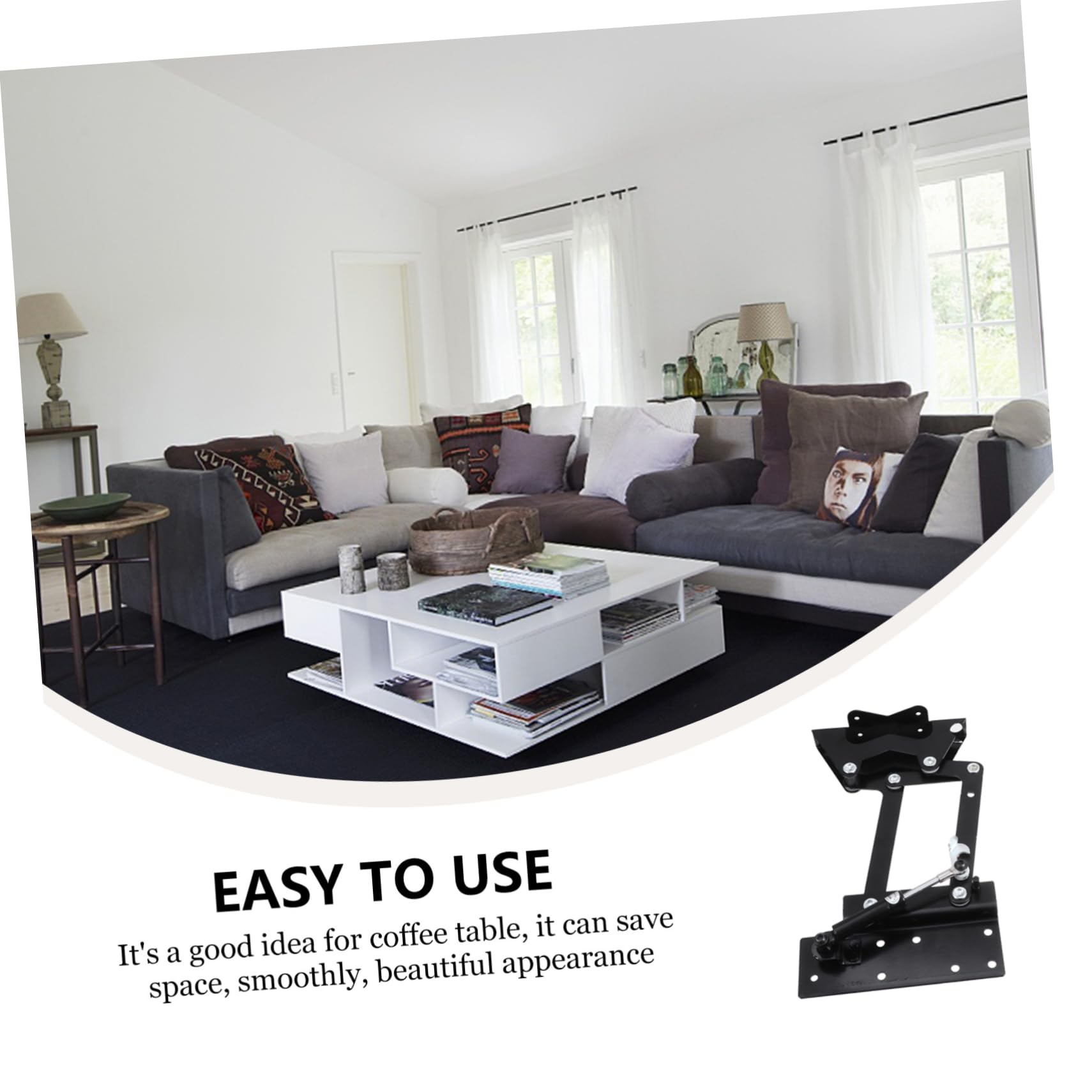 DOITOOL Hydraulic Lift Table -Function Coffee Table Lifting Stand for Home Random Style