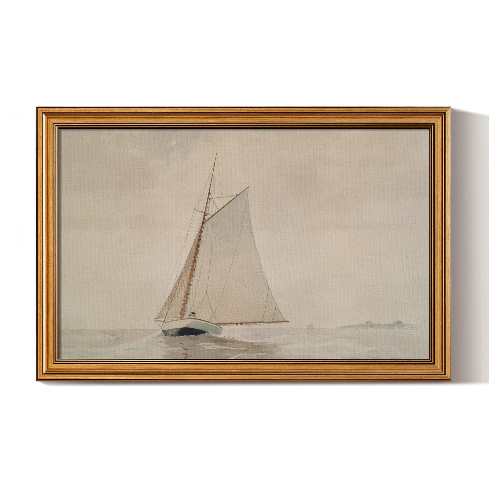 HUARCEY Gold Framed Seaview Painting