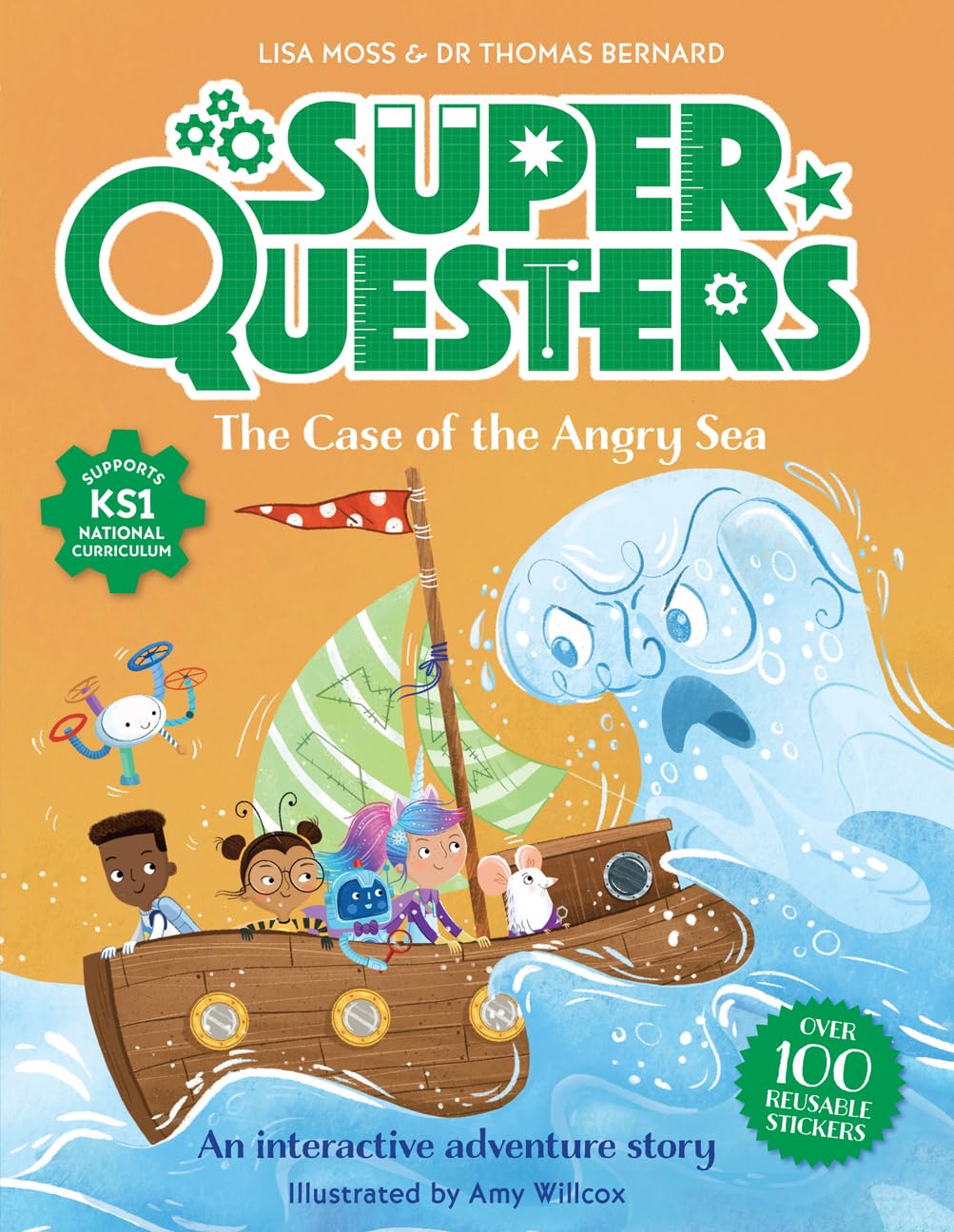 SuperQuesters: The Case of the Angry Sea| Picture Book for ages 5-8 with Puzzles and 100 stickers: 4