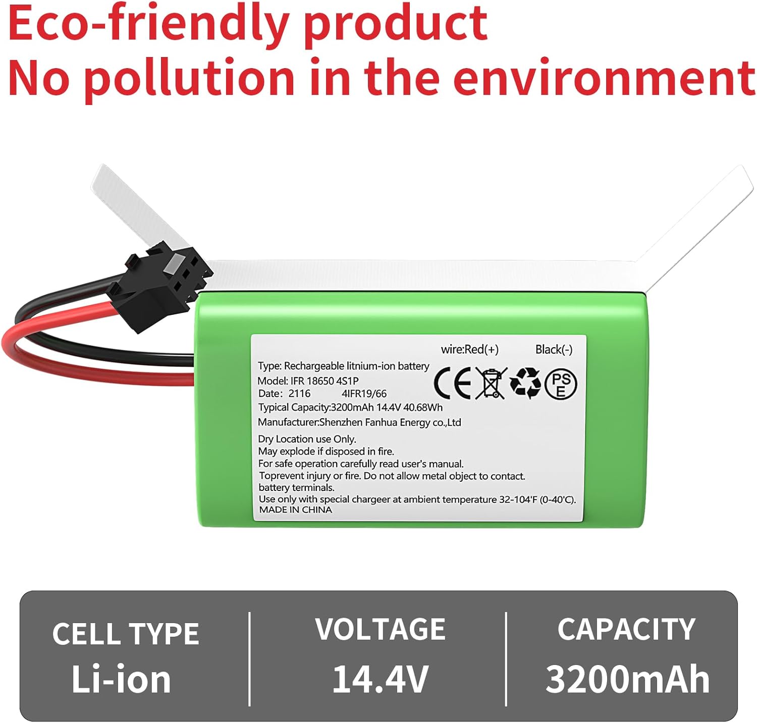 Upgraded 3200mAh Battery Replacement for eufy RoboVac 11 11C 11S Plus 11S MAX 12 15C 15C MAX 15T 25C 30C G10 Hybrid G30 Edge R500 R450 & Ecovacs Deebot N79 N79S N95 DN622 661 Vacuum Cleaners