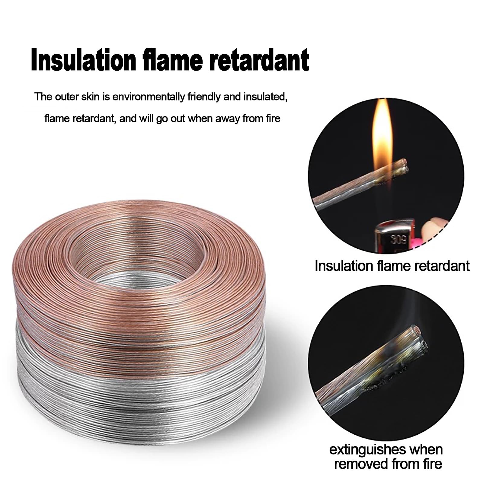 Cavo Trasparente A 2 Conduttori Da 16 AWG A 30 AWG, 300 V, In Rame Puro E Stagnato, Parallelo, Con Guaina Elettrica Trasparente Per Apparecchiature Elettriche, Catene Luminose A LED Per Esterni(200ft,