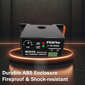 Miniature Current Switch,Current Sensing Switch,with Rails,Normally Open Amp Sensor Monitoring Relay, AC 0-30A Detectable(M3050)