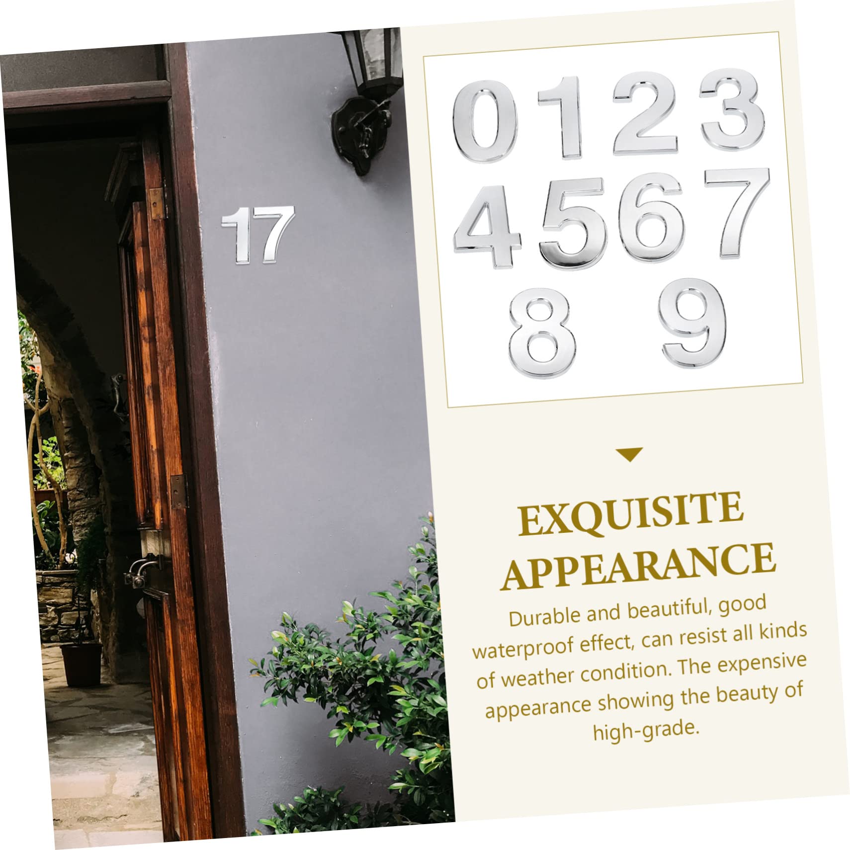 10cm Selbstklebende Hausnummern für Hoteltüren, 10 Stück